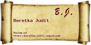 Beretka Judit névjegykártya
